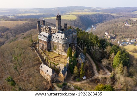 Bird's eye view of Schloss Schaumburg near Balduinstein - Germany Royalty-Free Stock Photo #1926263435