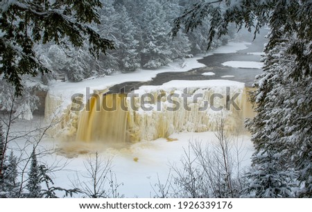 Frozen Waterfall In Michigan's UP