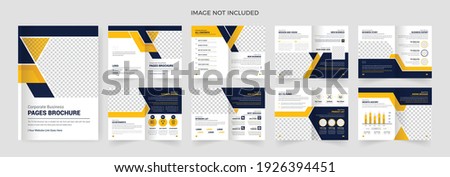 16 pages Professional corporate business brochure or booklet template, multi-page brochure design. Royalty-Free Stock Photo #1926394451