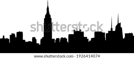 New York City skyline silhouette isolated on white background. Black cityscape Royalty-Free Stock Photo #1926414074