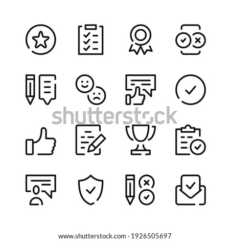 Customer satisfaction icons. Vector line icons. Simple outline symbols set Royalty-Free Stock Photo #1926505697