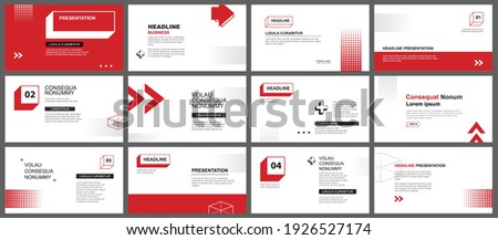 Presentation and slide layout template. Red geometric modern design background. Use for business annual report, flyer, marketing, leaflet, advertising, brochure, modern style. Royalty-Free Stock Photo #1926527174