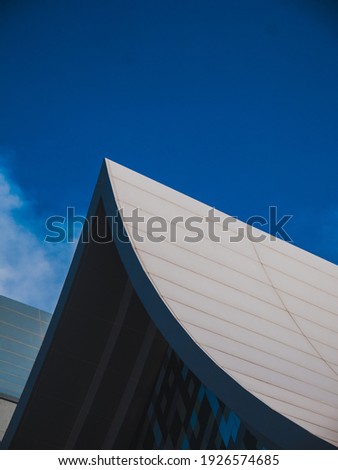 Thai style modern roof in blue sky
