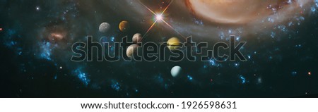 Sun, mercury, Venus, planet earth, Mars, Jupiter, Saturn, Uranus, Neptune. Solar system planet, comet, sun and star. Elements of this image furnished by NASA.