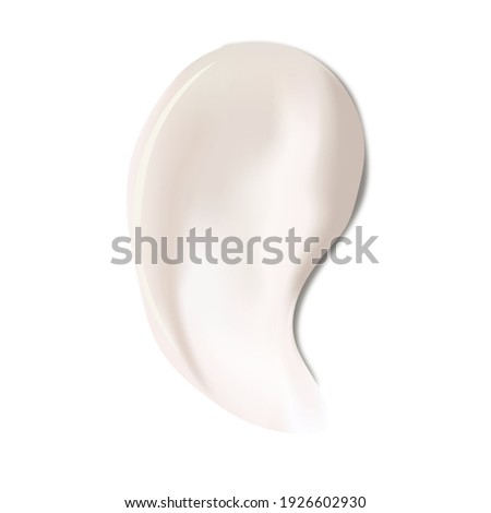 Cream texture stroke isolated on transparent background. Facial creme, foam, gel or body lotion skincare icon. Vector face cream cosmetic product smear swatch. Royalty-Free Stock Photo #1926602930