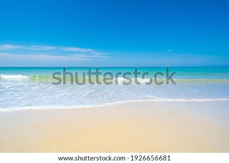 Phuket Thailand. Nature tropical beach sea. Beautiful beach blue sea water. Blue sky background. South of thailand At Phuket Thailand. Beach space area