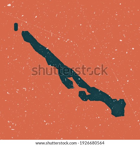 Stocking Island vintage map. Grunge map with distressed texture. Stocking Island poster. Vector illustration.