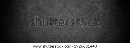 Old wall texture cement dark black gray panorama background abstract grey color design are light with white gradient background. Royalty-Free Stock Photo #1926681440