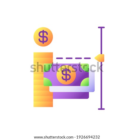 Transaction limit vector flat color icon. Limit for sending online payment and making purchase. Maximum amount of money loan. Cartoon style clip art for mobile app. Isolated RGB illustration