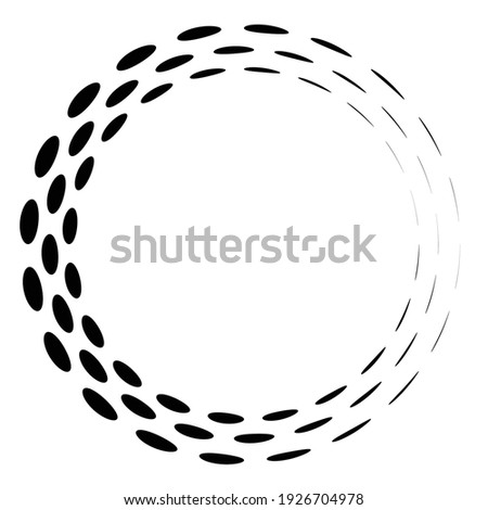 Geometric circular spiral, swirl, twirl. Cochlear, vortex and volute shape. Vector illustration