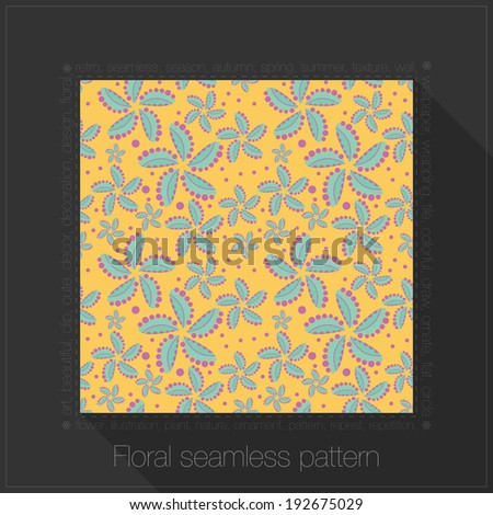 Floral seamless pattern in text frame