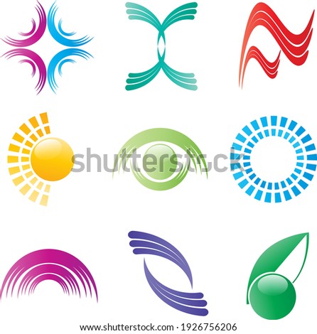 Originally created color business logo or icon collection