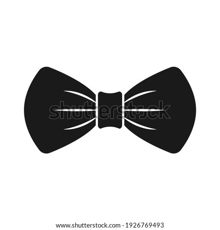 Bow tie icon. Black formal male neck tie symbol isolated on white background. Vector illustration.