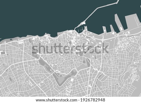 vector map of the city of Heraklion, Crete, Greece Royalty-Free Stock Photo #1926782948