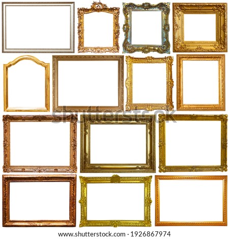 Collection of vintage picture frames on white background Royalty-Free Stock Photo #1926867974