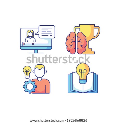 Education color icons set. University structure. Knowledge concept. Online learning. Thin line customizable illustration. Contour symbol. Vector isolated outline drawing.