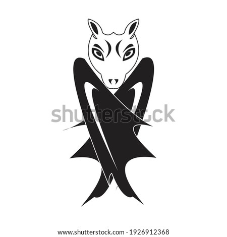 the black and white bat vector is perfect for you to make application on t-shirts and others