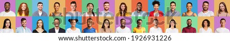 Colorful Mosaic Of Happy Faces And Portraits Of Young Millennial People Smiling Posing On Different Colored Backgrounds. Millennials Generation, Successful Multicutural People Group Portrait. Collage Royalty-Free Stock Photo #1926931226