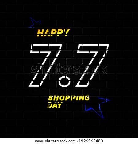 7.7 Happy Shopping day banner template promotion design for business.