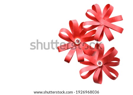 A red origami paper flowers