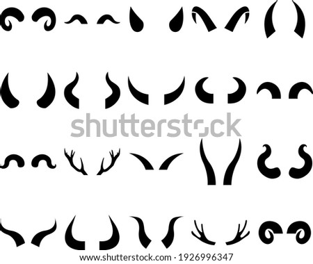 Animal horns icon, logo isolated on white background Royalty-Free Stock Photo #1926996347