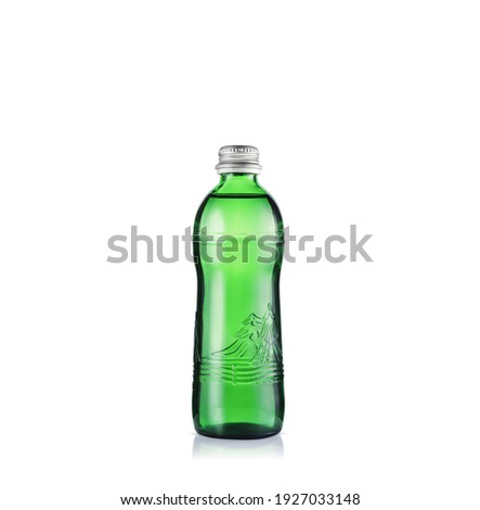 Glass bottle of still clean water isolated on white background
