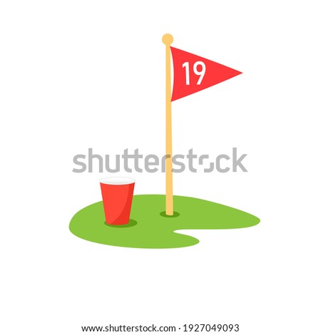 19th hole icon. Clipart image isolated on white background.