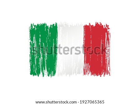 Brush stroke flag of Italy.