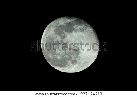 Full picture of a spring, full moon on 1st of March 2021