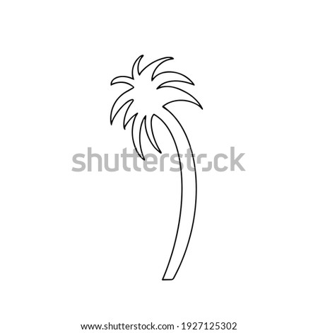 Doodle vector hand drawn palm tree icon. Sea resort, beach landscape, summer items, tropic paradise vacation, nature design element. Isolated eps 10 for typography and digital use.