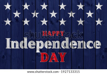 4th of July Independence Day background on wood