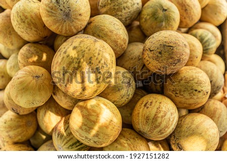A bunch of yellow melons