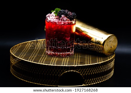 Delicious Cocktail Photoshoot Gin Bramble. Royalty-Free Stock Photo #1927168268