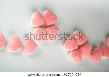pink heart candy sugar in valentine day                                