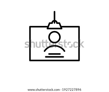 ID Card icon in thin outline style. Identity office worker businessman.