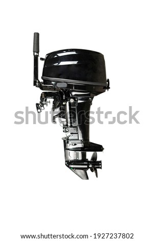 outboard motor isolated on white background black  Royalty-Free Stock Photo #1927237802