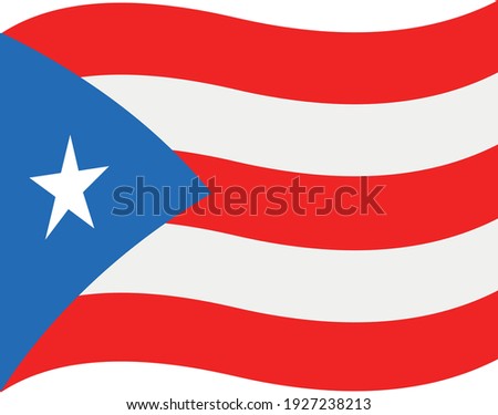 Vector emoticon illustration of the flag of Puerto Rico