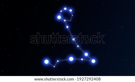 Pisces Constellation Zodiac Sign on Space Star Background