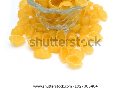 Close up of the background farfalle in glass bowl 