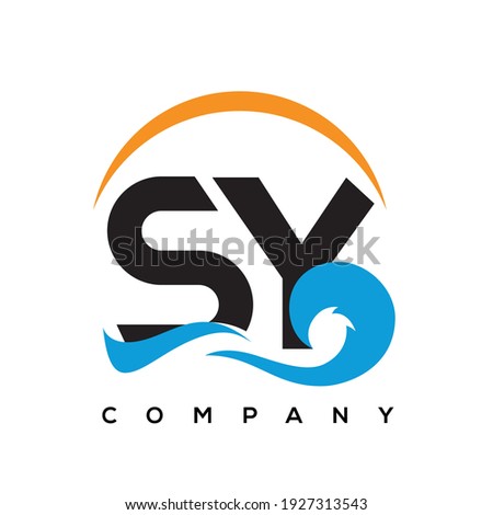 SY letter sea wave logo