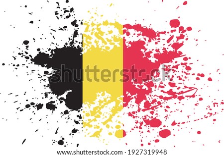 Belgian flag ink splatter - Editable vector