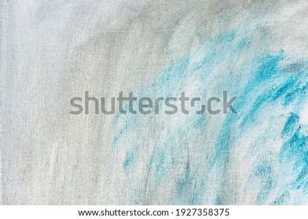 creative colored background: a temporary pattern of strokes and stains of fresh colored primer on linen linen when priming 