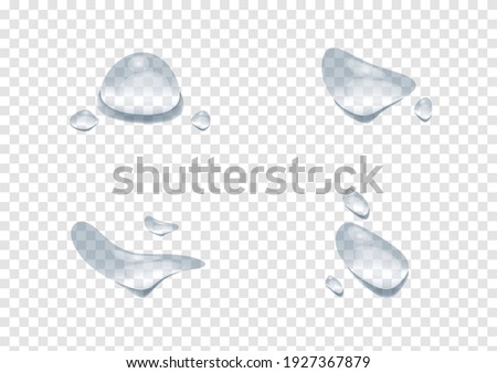 realistic water drop vectors isolated on transparency background ep89
