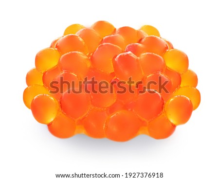 Red salmon  caviar isolated on white background. 