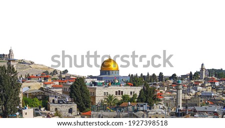 Cityscape of Jerusalem (Israel) isolated on white background Royalty-Free Stock Photo #1927398518