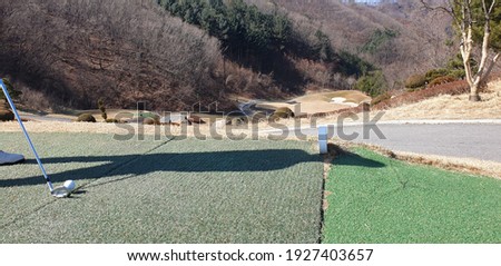 Various pictures of playing on the golf course