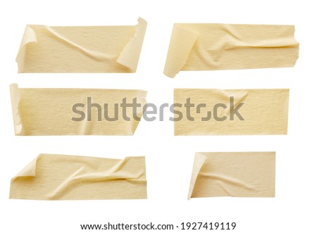 Yellow adhesive paper tape isolated on white background Royalty-Free Stock Photo #1927419119