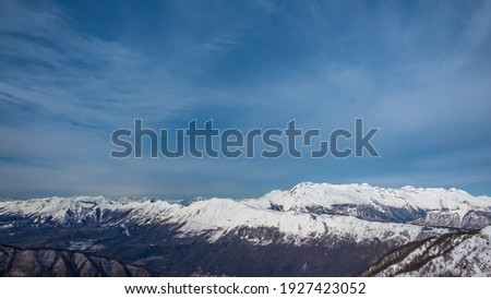 On the top of Mount Matajur for a beautiful ski experience. Udine province, Friuli-Venezia Giulia region, Italy
