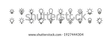 Editable vector pack of bulb line icons. Trendy stroke signs for website, apps and UI. Premium set of bulb thin line icons. Royalty-Free Stock Photo #1927444304