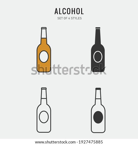 alcohol bottle vector icon beer drink